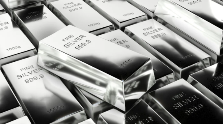 Графік і динаміка ціни срібла в доларах США за останній місяць та рік