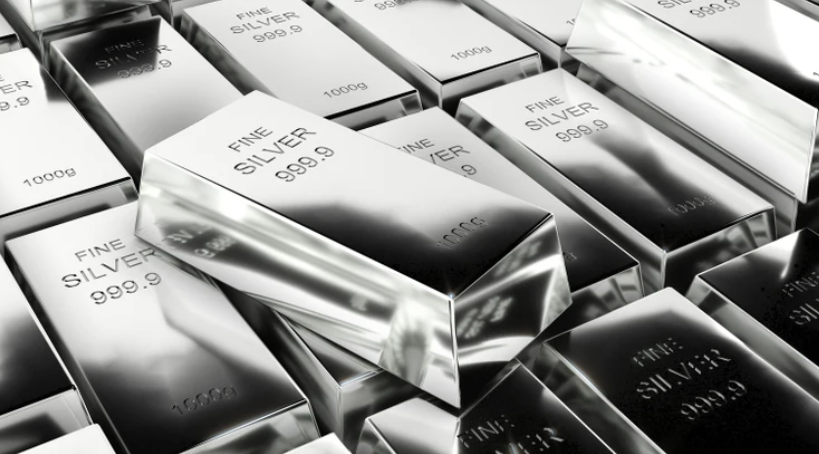 Графік і динаміка ціни срібла в доларах США за останній місяць та рік