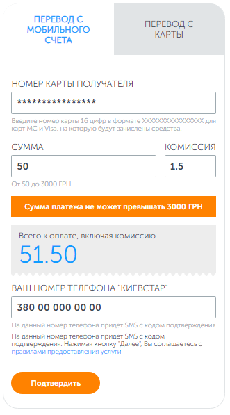 Приклад заповнення форми