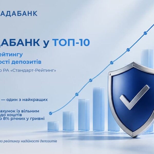 РАДАБАНК увійшов до першої десятки рейтингу надійності вкладів від РА «Стандарт-Рейтинг»